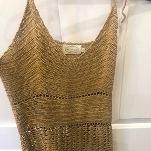 Scoop metallic gold tank top